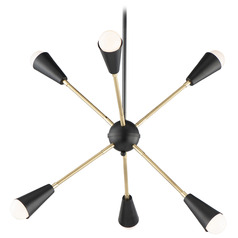 Maxim Lighting Lovell Black & Satin Brass LED Pendant Light