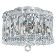 Schonbek Worldwide Lighting Plaza Polished Stainless Steel Flushmount Light