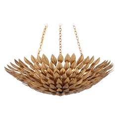 Crystorama Lighting Broche Antique Gold Pendant Light