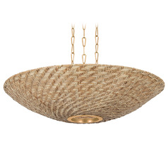 Troy Lighting Ollie Vintage Gold Leaf LED Pendant Light with Coolie Shade