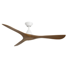 Modern Forms Carve Matte White & Distressed Koa Ceiling Fan Without Light
