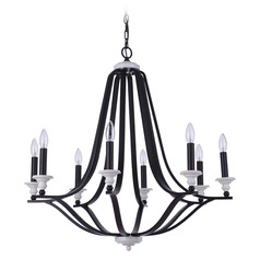 Esme Flat Black & Matte White Chandelier by Craftmade Lighting