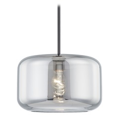 Fest Neuvelle Bronze Mini-Pendant Light with Large Transparent Smoke Drum Glass