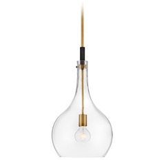 Ziggy 12-Inch Pendant in Heritage Brass with Clear Glass by Hinkley Lighting