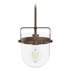 Hunter Fan Company Karloff Textured Rust Mini-Pendant Light with Bowl / Dome Shade