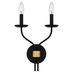 Quoizel Lighting Margaret Matte Black & Light Gold Sconce