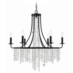 Crystorama Lighting Gabrielle Matte Black Crystal Chandelier