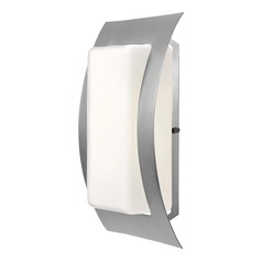 Outdoor Wall Light with White Glass in Satin Nickel by Access Lighting