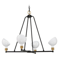 Crystorama Lighting Gigi Black & Aged Brass Chandelier