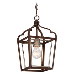Astrapia Dark Rubbed Sienna with Aged Silver Mini Pendant by Minka Lavery