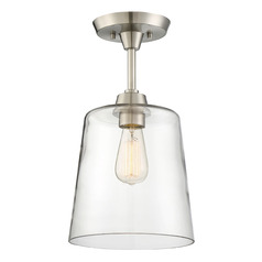 10-Inch Wide Semi-Flush Mount in Brushed Nickel by Meridian