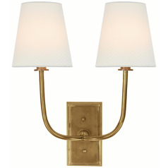 Visual Comfort Signature Collection Thomas O'brien Hulton Hand-Rubbed Antique Brass Sconce