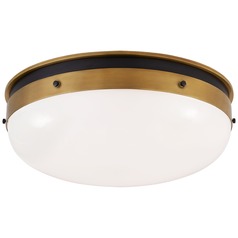 Thomas OBrien Hicks Flush Mount in Bronze & Brass by Visual Comfort Signature