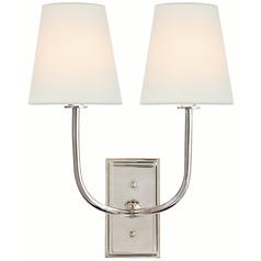 Visual Comfort Signature Collection Thomas O'brien Hulton Polished Nickel Sconce