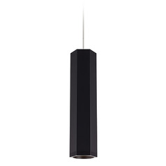 Blok Small MonoRail Pendant in Black & Satin Nickel by Visual Comfort Modern