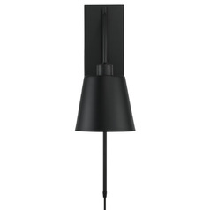 Capital Lighting Alden Matte Black Plug and Cord Wall Lamp
