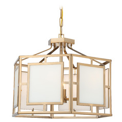 Crystorama Lighting Hillcrest Vibrant Gold Pendant Light with Hexagon Shade