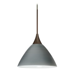 Besa Lighting Domi Bronze LED Mini-Pendant Light with Bell Shade