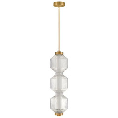 Reign LED Convertible Pendant in Lacquered Brass by Fredrick Ramond