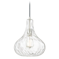 River 9-In Water Glass Pendant in Polished Nickel by Capital Lighting