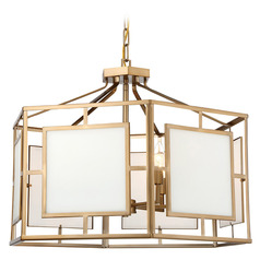 Crystorama Lighting Hillcrest Vibrant Gold Pendant Light with Hexagon Shade