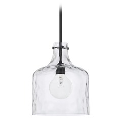 Crawford 11.75-Inch Water Glass Pendant in Matte Black by HomePlace by Capital Lighting