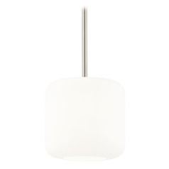 Fest Satin Nickel Mini-Pendant Light with Medium Satin White Drum Glass
