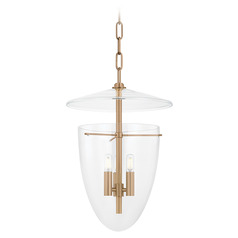 Troy Lighting Tully Patina Brass LED Pendant Light with Bowl / Dome Shade