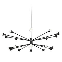 Lody 20-Light LED Chandelier in Matte Black by Visual Comfort Modern