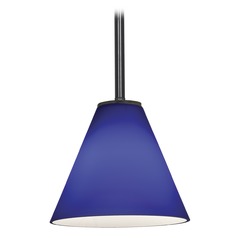 Modern Mini Pendant with Blue Glass by Access Lighting