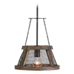 Lagmore 13.50-Inch Pendant in Zinc & Wood by Capital Lighting