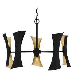 Quoizel Lighting Myla Matte Black & Gold Chandelier