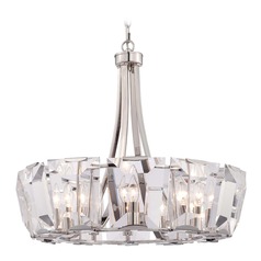 Castle Aurora Polished Nickel Crystal Chandelier by Metropolitan Lighting