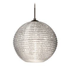 Besa Lighting Kristall Ribbed Glass Bronze LED Pendant Light