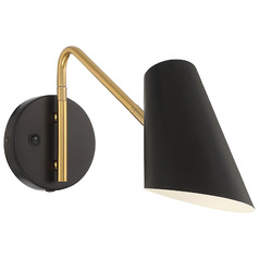 Eames Black & Antique Brushed Brass LED Sconce by Access Lighting