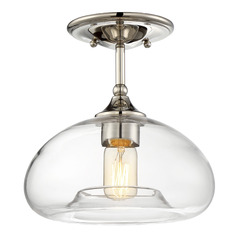 10.75-Inch Wide Semi-Flush Mount in Polished Nickel by Meridian