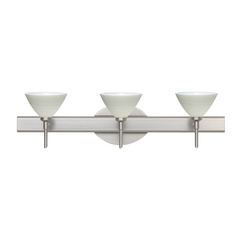 Modern Bathroom Light Grey Glass Satin Nickel by Besa Lighting