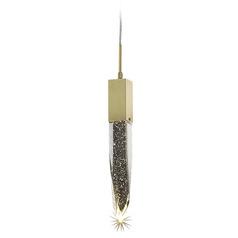 Aspen Single-Light Brushed Brass LED Pendant by Avenue Lighting