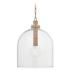 Troy Lighting Kori Patina Brass LED Pendant Light with Bowl / Dome Shade