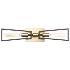Maxim Lighting Wings Black & Satin Brass Vertical Bathroom Light