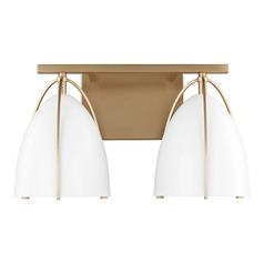 Norman 15-Inch Vanity Light in Satin Brass by Visual Comfort Studio