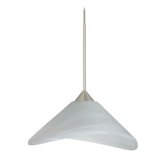 Besa Lighting Hoppi Satin Nickel Mini-Pendant Light with Conical Shade