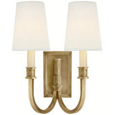 Visual Comfort Signature Collection Thomas O'brien Modern Library Hand-Rubbed Antique Brass Sconce