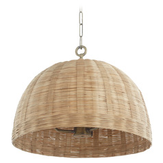 Wicker Artisan Brass Pendant by Quorum Lighting