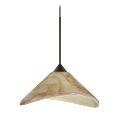 Besa Lighting Hoppi Bronze Mini-Pendant Light with Conical Shade