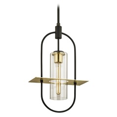 Smyth Dark Bronze & Brushed Brass Outdoor Hanging Light by Troy Lighting