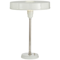 Thomas OBrien Carlo Table Lamp in Nickel & White by Visual Comfort Signature