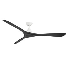Modern Forms Carve Matte White & Matte Black Ceiling Fan Without Light