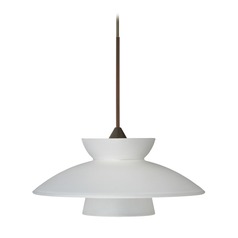 Besa Lighting Trilo Frosted Glass Bronze Mini-Pendant Light