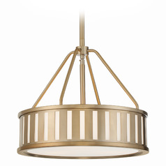Crystorama Lighting Kendal Vibrant Gold Pendant Light with Drum Shade